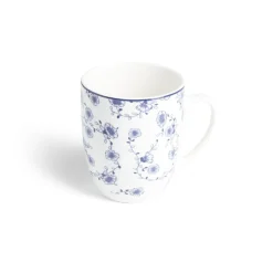 Gifi Lot de 4 mugs 200ml porcelaine Ø8,8x10,4cm bleu et blanc| Vaisselle Et Accessoires De Table