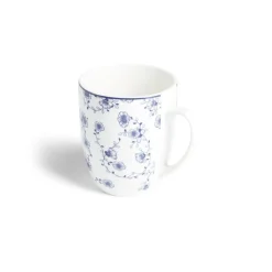 Gifi Lot de 4 mugs 200ml porcelaine Ø8,8x10,4cm bleu et blanc| Vaisselle Et Accessoires De Table