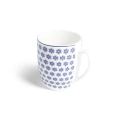 Gifi Lot de 4 mugs 200ml porcelaine Ø8,8x10,4cm bleu et blanc| Vaisselle Et Accessoires De Table
