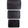 Cuisson<Gifi Lot de 3 plaques à four métal noir 38/43/48x29cm