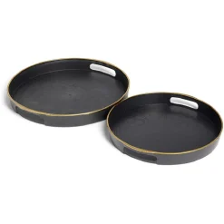 Vaisselle Et Accessoires De Table<Gifi Lot de 2 plateaux Ø29cm et Ø36cm plastique noir