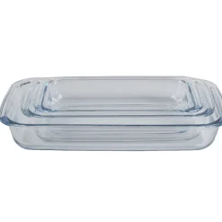 Cuisson<Gifi Lot de 3 plats à four empilables en verre