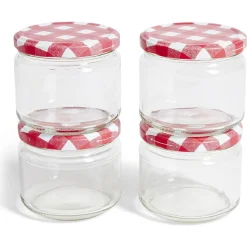 Vaisselle Et Accessoires De Table<Gifi Lot de 4 pots à confiture acier et verre Ø7,5xH8,7cm