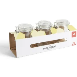 Gifi Lot de 3 pots à épices en verre| Vaisselle Et Accessoires De Table