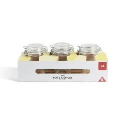 Gifi Lot de 3 pots à épices en verre| Vaisselle Et Accessoires De Table