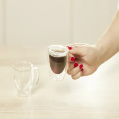 Gifi Lot de 2 tasses double paroi 80ml| Vaisselle Et Accessoires De Table