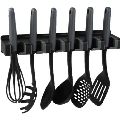 Préparation Culinaire<Gifi Lot de 6 ustensiles avec support noir gris