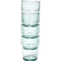 Gifi Lot de 4 verres bas en plastique effet martelé| Vaisselle Et Accessoires De Table