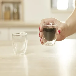 Gifi Lot de 2 verres double paroi 80ml| Vaisselle Et Accessoires De Table