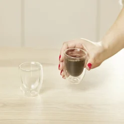 Gifi Lot de 2 verres double paroi 80ml| Vaisselle Et Accessoires De Table