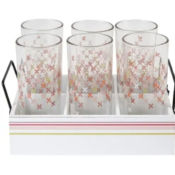 Gifi Lot de 6 verres hauts sur un plateau| Vaisselle Et Accessoires De Table