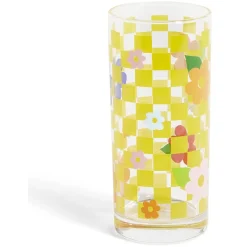 Gifi Lot de 3 verres motif fleurs et carreaux 290ml| Vaisselle Et Accessoires De Table
