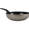 Cuisson<Gifi Lot poêle et wok anti-adhésif argenté
