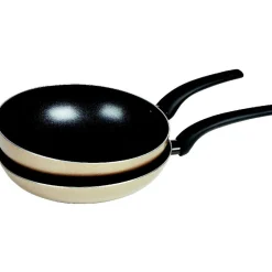 Cuisson<Gifi Lot poêle et wok anti-adhésif argenté