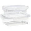 Gifi Lunchbox en verre x2 avec couvercle 1,05L et 1,5L| Conservation Alimentaire