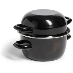 Cuisson<Gifi Marmite à moules avec couvercle acier noir Ø18xH16,5cm