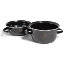 Cuisson<Gifi Marmite à moules avec couvercle acier noir Ø18xH16,5cm
