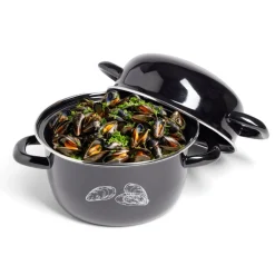 Cuisson<Gifi Marmite à moules avec couvercle Ø20,5cm acier noir