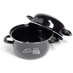 Cuisson<Gifi Marmite à moules avec couvercle Ø20,5cm acier noir