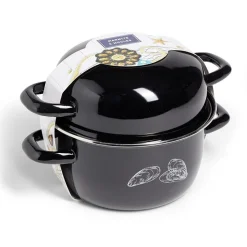 Cuisson<Gifi Marmite à moules avec couvercle Ø20,5cm acier noir