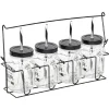 Gifi Mason jar "Happy" avec paille x4| Vaisselle Et Accessoires De Table