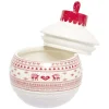 Conservation Alimentaire<Gifi Mini bonbonnière en céramique décor Noël rouge blanc