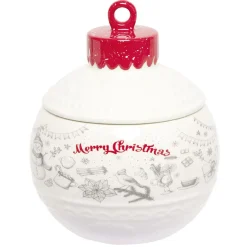 Conservation Alimentaire<Gifi Mini bonbonnière en céramique décor Noël rouge blanc