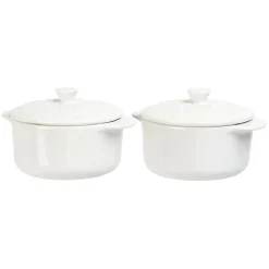 Cuisson<Gifi Mini cocotte céramique blanc x2