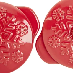 Cuisson<Gifi Mini cocotte en céramique motif flocon rouge x2