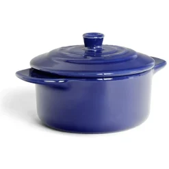 Cuisson<Gifi Mini cocotte individuelle en céramique avec couvercle - bleu ou noir
