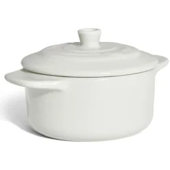 Cuisson<Gifi Mini cocotte individuelle en céramique avec couvercle - gris ou blanc