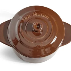 Cuisson<Gifi Mini cocotte individuelle en céramique avec couvercle - marron clair ou foncé