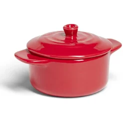 Cuisson<Gifi Mini cocotte individuelle en céramique avec couvercle - rouge ou vert