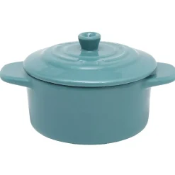 Cuisson<Gifi Mini cocotte ronde bleu turquoise