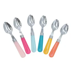 Gifi Mini cuillère inox manche plastique multicolore x6| Vaisselle Et Accessoires De Table