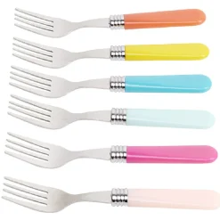 Gifi Mini fourchette inox manche plastique x6| Vaisselle Et Accessoires De Table