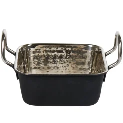 Cuisson<Gifi Mini plat à four carré noir ou cuivre effet martelé