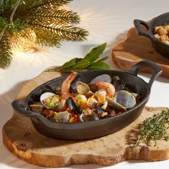 Cuisson<Gifi Mini plat à four ovale en fonte avec poignées