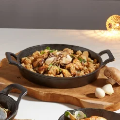 Cuisson<Gifi Mini plat à four rond en fonte avec poignées