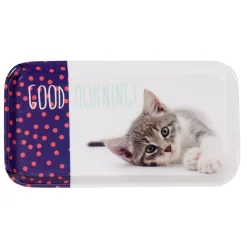 Vaisselle Et Accessoires De Table<Gifi Mini plateau rectangulaire mélamine blanc violet déco chat