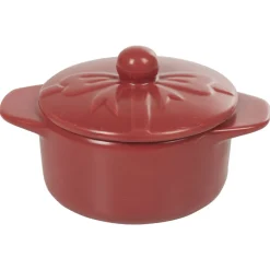 Cuisson<Gifi Minis cocottes rouges mat avec couvercle x2