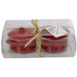 Cuisson<Gifi Minis cocottes rouges mat avec couvercle x2