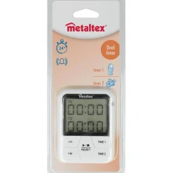 Préparation Culinaire<Gifi Minuteur double Metaltex digital aimanté avec support 24 H