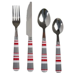Gifi Ménagère 24 pièces à rayures bayadère| Vaisselle Et Accessoires De Table