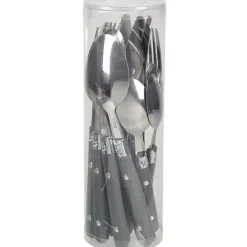 Gifi Ménagère 16 pièces inox manche plastique gris| Vaisselle Et Accessoires De Table
