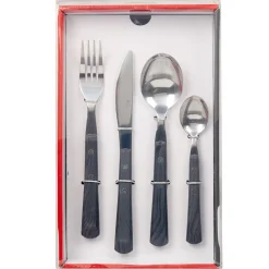 Vaisselle Et Accessoires De Table<Gifi Ménagère 16 pièces manche effet bois gris foncé