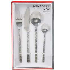 Vaisselle Et Accessoires De Table<Gifi Ménagère 16 pièces manche motif damassé