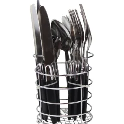Gifi Ménagère 24 pièces noire| Vaisselle Et Accessoires De Table