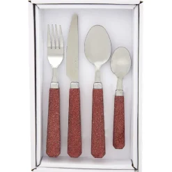 Gifi Ménagère 24 pièces paillettes rouge| Vaisselle Et Accessoires De Table
