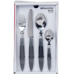 Vaisselle Et Accessoires De Table<Gifi Ménagère 24 pièces transparent gris